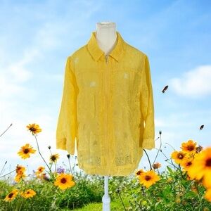 Alia Yellow Casual Zipper Shirt